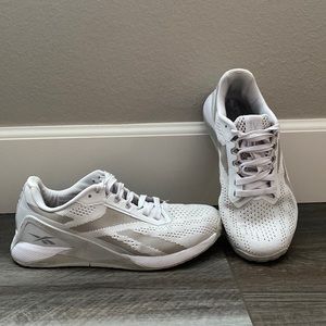 Reebok Nano X1, White and Grey, Women’s 7